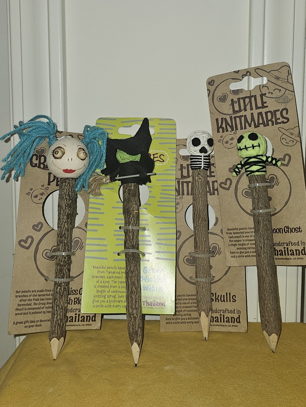 SET Of 4 Crazy Head & Little Knitmare Pencils